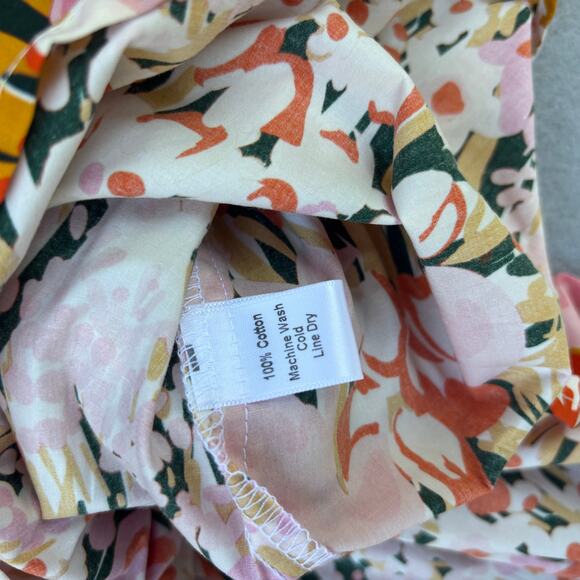 NWT Lesley Evers Dixie Queens Garden pink floral midi dress 100% cotton MEDIUM - Picture 5 of 9